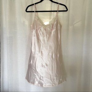 Morgan Taylor Intimates Pink Floral Lace Slip Dress Size S
